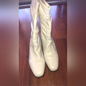 Liz Baker Cream Heeled Boots